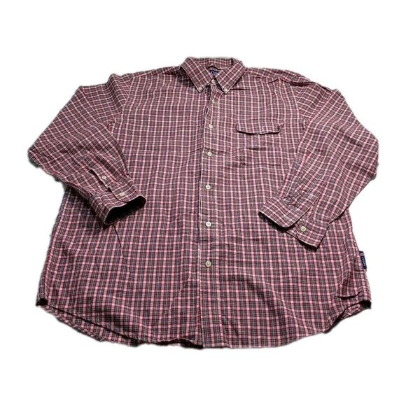 Chaps Shirt Mens XL Red Gray Button Up Long Sleeve Casual Men Est 1978 - Picture 1 of 10